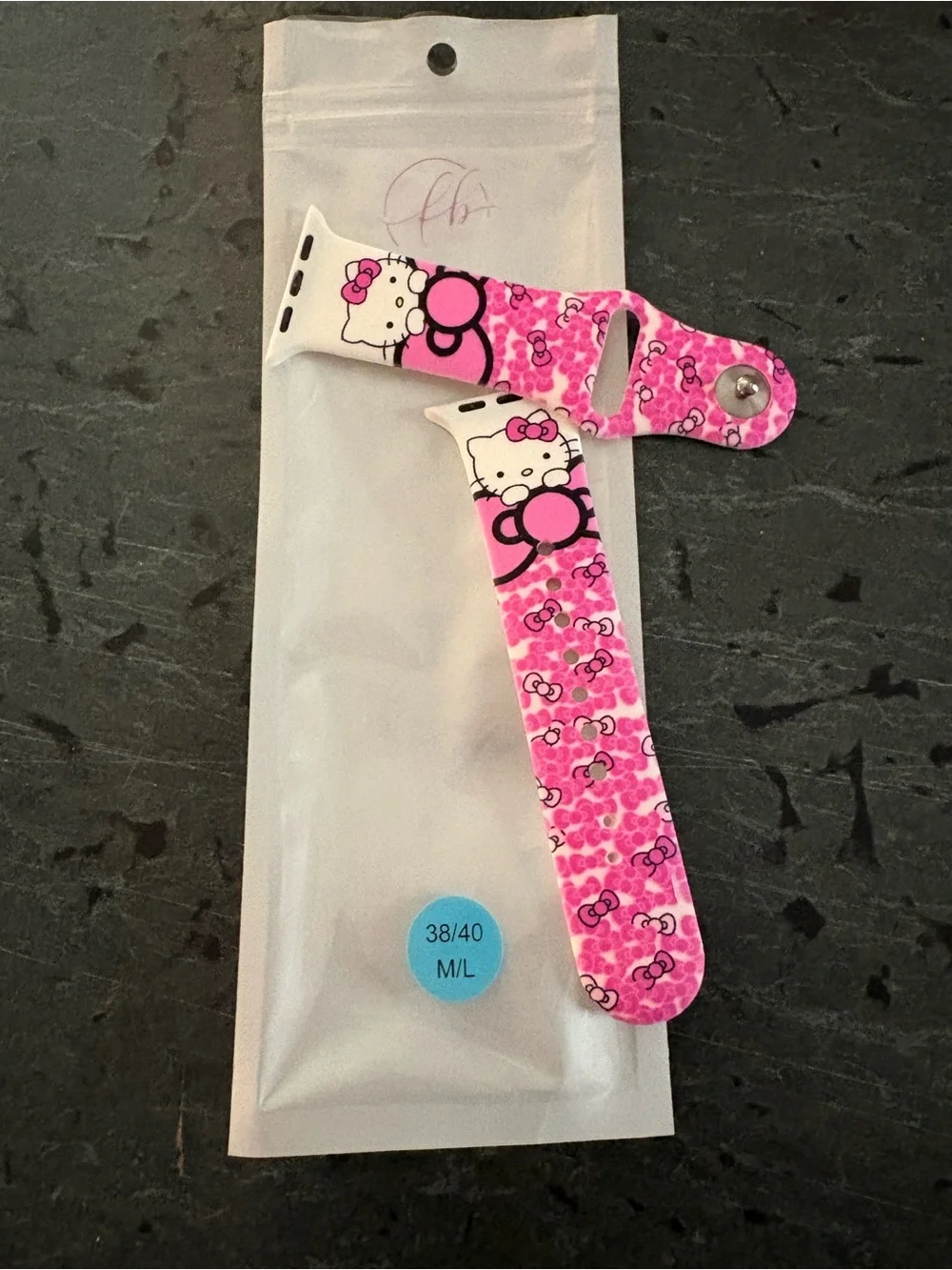 Apple Pink Hello Kitty Pattern Silicone Apple Watch Band